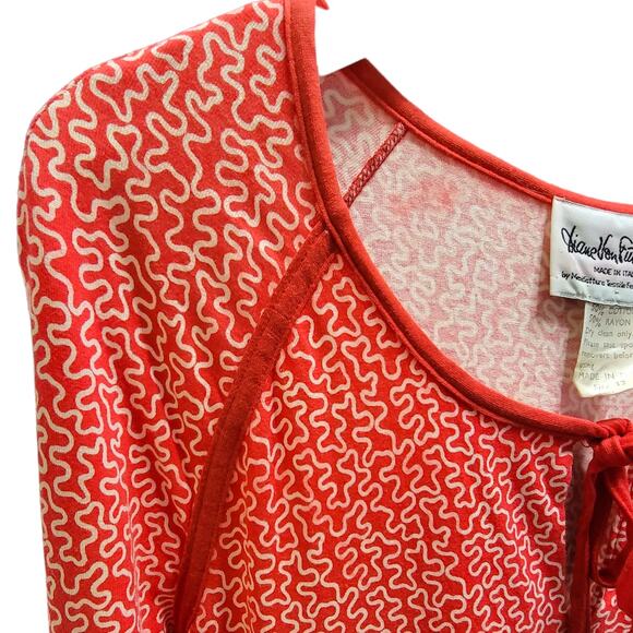 1970s Vintage DVF Diane Von Furstenberg Keyhole Graphic T-shirt Dress - Size 12 - Picture 7 of 7